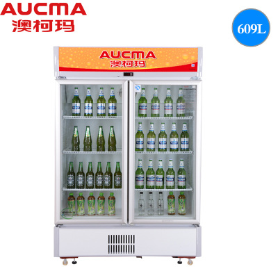澳柯玛立式展示柜809升 冷藏立式双门冷柜商用展示柜大型冰柜 SC-809