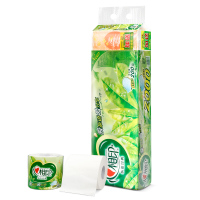 心相印 卷纸 茶语系列 4层200克*10卷(加1包抽纸) 卷筒卫生纸 精美茶叶压花