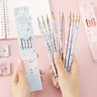 [带橡皮头]10支卡通铅笔儿童矫正写字笔幼儿正确握笔学生考试素描笔