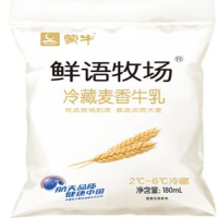 蒙牛鲜语牧场冷藏麦香牛乳全脂调制乳百利包180ml