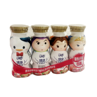 QQ星揉揉小肚子膳食纤维酸奶饮品水蜜桃桑葚味180ml*4