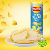 乐事(LAY'S) 无限薯片 青柠味104g罐装(休闲零食)