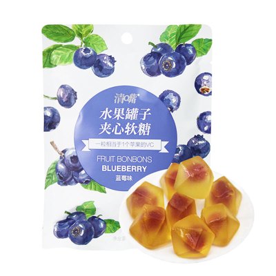 清嘴水果罐子 休闲零食糖果 蓝莓味30g