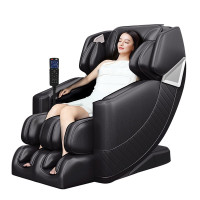 [SL双导轨机械手]美菱melng按摩椅家用智能全身豪华零重力全自动多功能电动按摩沙发椅子太空舱MID-S15F 黑色