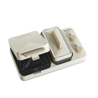 松下(Panasonic)三明治早餐机MS01家用小型轻食机多功能华夫饼吐司压烤机 NF-MS01WSQ(米白色)