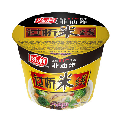 陈村过桥米线香菇炖鸡味100g/桶 非油炸方便面速食桶装泡面