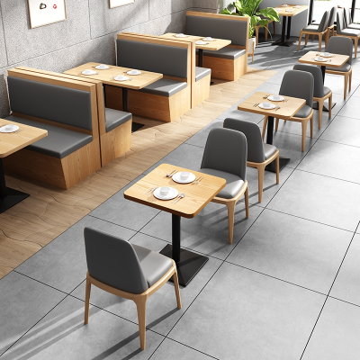 定制庄子然西餐咖啡厅炸鸡汉堡店中式火锅餐饮饭店靠墙卡座沙发桌椅组合商用
