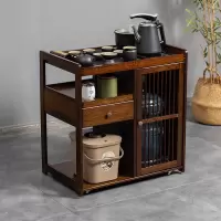 迪玛森移动茶台茶车家用茶水柜木小茶桌带轮茶几功夫茶具套装烧水一体jR5