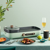 [小熊臻选]小熊(Bear) DKL-C15G1 电烧烤炉多功能料理锅 家用电烤炉烤肉机烤涮一体锅