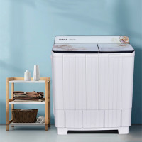 今日特惠I康佳(KONKA)双缸洗衣机XPB100-339S 半自动10公斤大容量双桶玻璃板脱水甩干