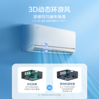 美的(Midea)KFR-26GW/N8MXC1时尚版大1匹 新一级变频智能 3D环游风冷暖壁挂式挂机空调