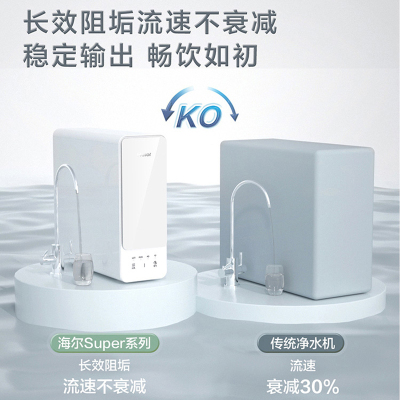 海尔(Haier) 净水机 HRO6H06-2U1 600G大通量直饮机RO反渗透纯水机 厨下式 APP智能监控