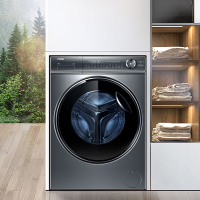 海尔(Haier)洗衣机 XQG100-BD14376LU1 精华洗直驱变频10公斤智能投放滚筒洗衣机 十公斤智能投放