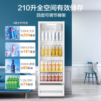 美的(Midea)ML-208DGE 展示柜保鲜柜商用210升 立式单门透明玻璃门陈列柜商超便利店啤酒饮料柜