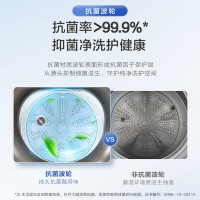 海尔10KG波轮洗衣机双动力防缠绕全自动家用洗衣机钢化玻璃上盖抗菌波轮XQS100-M528