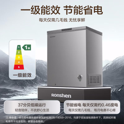 容声(Ronshen)145升冷柜家用减霜一级能效母乳母婴存放小型冰箱出租房顶开门卧式冰柜BD/BC-145ZMSA
