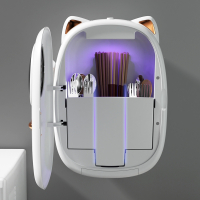 古达壁挂式筷子筒家用筷篓餐具勺子笼沥水笼紫外线筷子置物架_白色可风干沥水