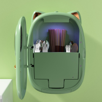 古达壁挂式筷子筒家用筷篓餐具勺子笼沥水笼紫外线筷子置物架_绿色可风干沥水