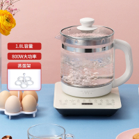 生活元素养生壶全自动加厚玻璃家用多功能煮茶器花茶壶办公室小型_晶雪白