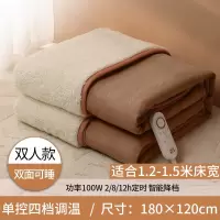 奥克斯(AUX)电热毯单人双人电褥子双控调温学生宿舍家用双面可睡_棉麻羊羔绒双面双人180x120单控