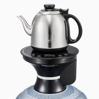 邦可臣桶装水烧水器抽水烧水一体机底部自动上水抽水器饮水机加热压水器_升级款底部上水不锈钢壶