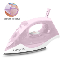 红心 (HONGXIN)电熨斗家用蒸汽熨斗手持式挂烫机电烫斗小型烫衣服熨烫机_粉色升级陶瓷底板隔热垫
