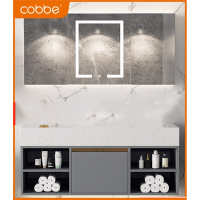 卡贝(cobbe)大理石浴室柜智能洗脸盆洗手盆柜组合现代轻奢卫生间洗漱台