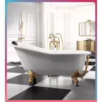 定制独立式铸铁搪瓷欧式知渡贵妃浴缸成人家用复古美式陶瓷大浴盆