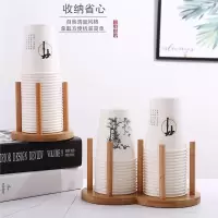 楠竹纸杯架家用饮水机奶茶知渡咖啡店一次性取杯器吧台商用桌面收纳架