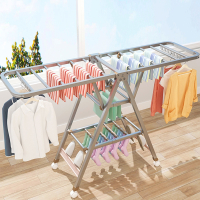 不锈钢晾衣架它墅落地折叠卧室内家用婴儿凉衣服架子阳台晒被子
