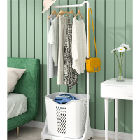 脏衣篮挂衣架它墅落地卧室简易现代衣帽架家用挂衣服挂包收纳置物架子