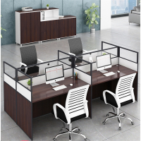 职员电脑办公桌四人简约现代它墅屏风工位财务办公桌子办公室桌椅组合
