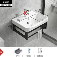 阳台小型洗手盆卫生间洗漱台池它墅简易小户型家用挂墙式洗脸盆柜组合_铝架5136低配