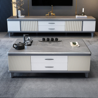 古达新款多功能茶几电视柜组合岩板功夫泡茶台现代简约客厅家用泡茶桌