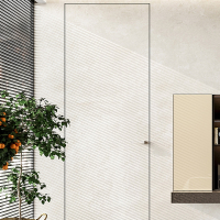 古达定制现代极简窄边框隐形门暗门生态铝木门无框室内卧室门