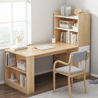 古达电脑台式桌书桌书柜一体学生家用卧室简易书架组合角落转角写字桌