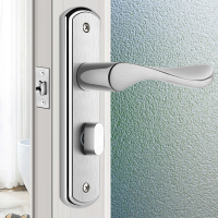 古达卫生间门锁洗手间厕所浴室通用型锁具无钥匙室内单舌铝合金门把手