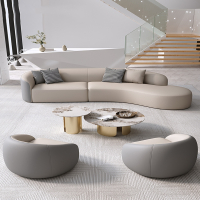 它墅定制售楼处洽谈沙发酒店大堂大厅贵宾会所弧形休息区接待会客售楼部