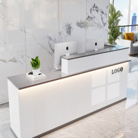 它墅 现代烤漆前台接待台店铺柜台吧台美容院收银台公司小型前台桌