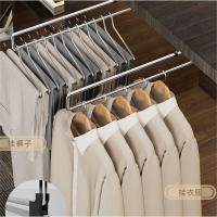 沣舟裤架衣柜内置顶装抽拉式伸缩滑轨收纳家用挂裤子衣杆衣架防滑阳台
