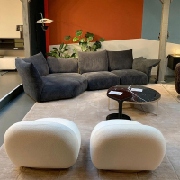 古达沙发意式轻奢布艺弧形沙发大小户型异形沙发设计师