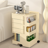 古达小推车置物架可移动零食化妆品收纳柜多功能旋转美容车卧室床头柜