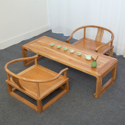 它墅茶桌和室几桌白茬炕桌新中式老榆木矮桌现代轻奢飘窗桌