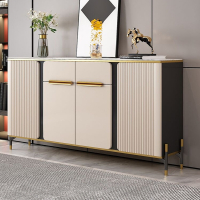 古达岩板餐边柜靠墙厨房碗柜储物置物柜现代简约轻奢酒茶水一体柜