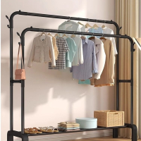 它墅简易晾衣架落地家用衣帽架卧室内挂晒衣架子阳台衣服收纳架挂衣