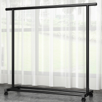 它墅晾衣架落地家用卧室挂衣服折叠单杆简易室内宿舍移动晒凉衣帽架子