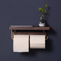 卷纸架免打孔卫生间纸巾架厕所木藤印象创意北欧风卫生纸置物架纸巾盒