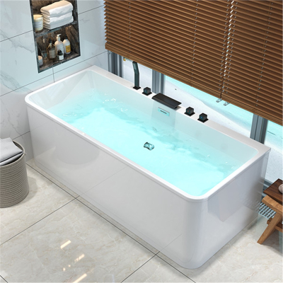 藤印象浴缸小户型按摩独立式亚克力浴缸成人家用冲浪保温恒温浴缸xFr