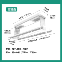 志高(CHIGO)电动烘干晾衣架自动升降凉衣架家用阳台智能遥控语音晾衣杆_高雅白四杆照明7横杆包_中