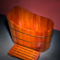 木桶养生香椿木沐浴桶木质浴缸手逗成人沐浴盆洗澡桶泡澡木桶家用